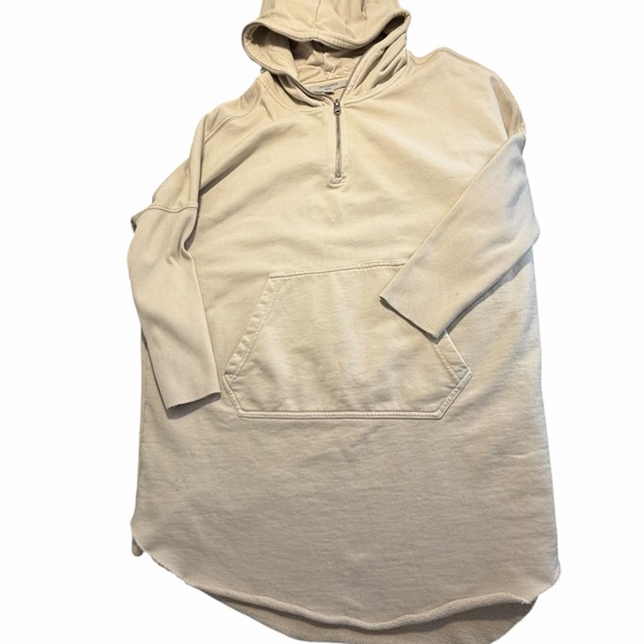 All Saints Xondo Cream Long Sleeve Zip-Up Hoodie Dress Sz Small - Picture 7 of 13